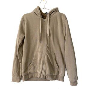 Range Comfort SHERPA Fleece Full-zip Hoodie, Brown Tan, M